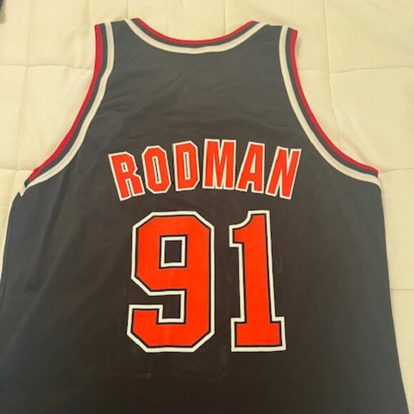 Vintage Dennis Rodman #91 Chicago Bulls Jersey – Champion – Size 48 (XL) – 90s A - Picture 4 of 4